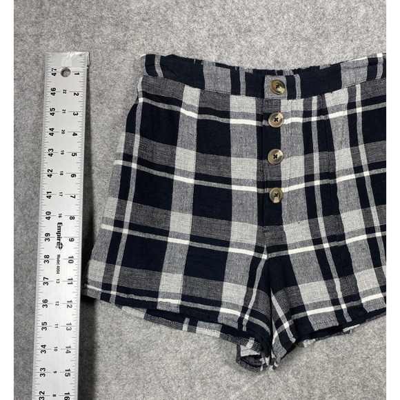 American Eagle Shorts Womens Extra Small Plaid High Rise Buttons Lined Summer - Picture 5 of 15